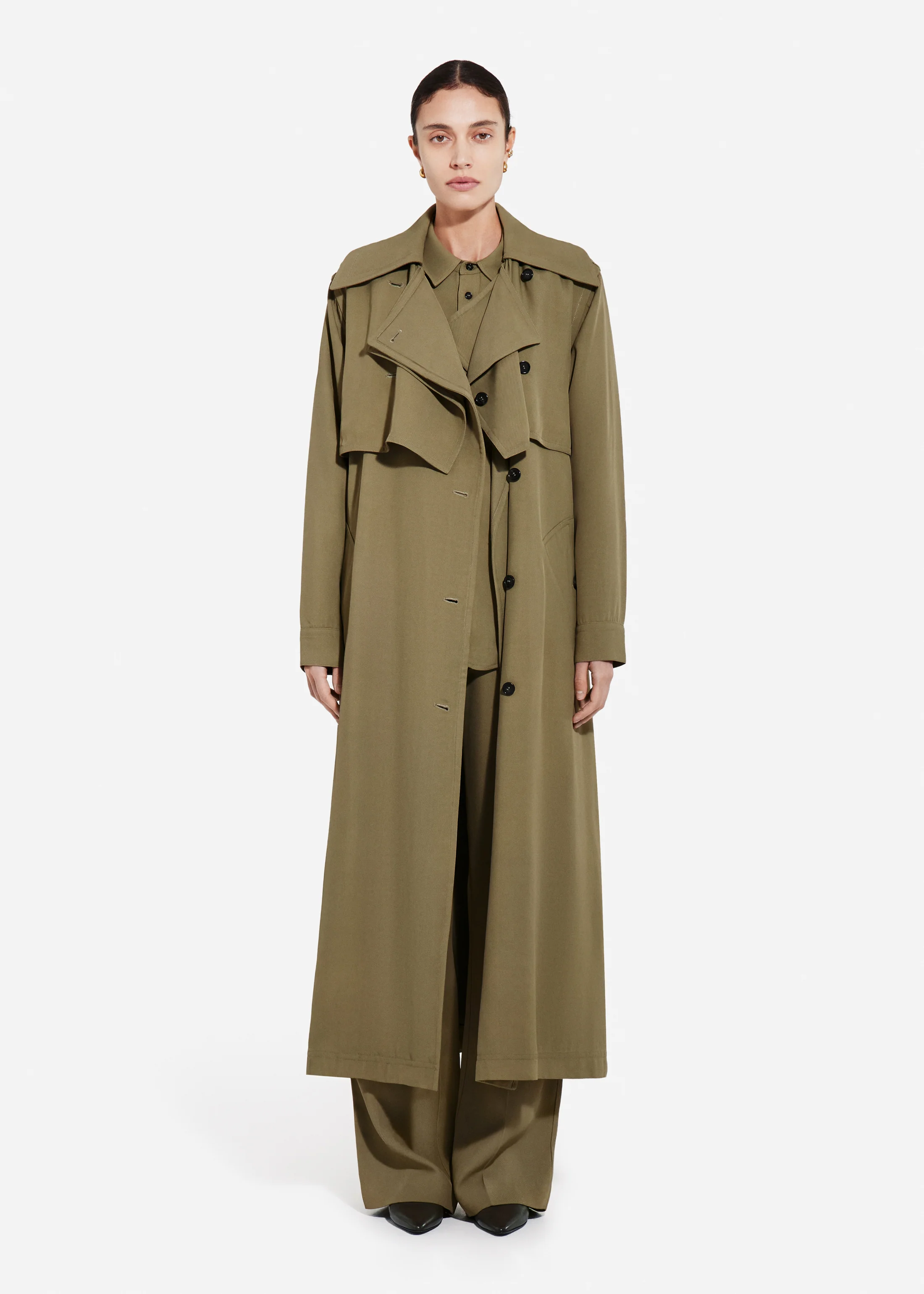 538-double-layer-belted-trench-in-viscose-twill-aloe-2.webp Double Layer Belted Trench in Viscose Twill - Aloe