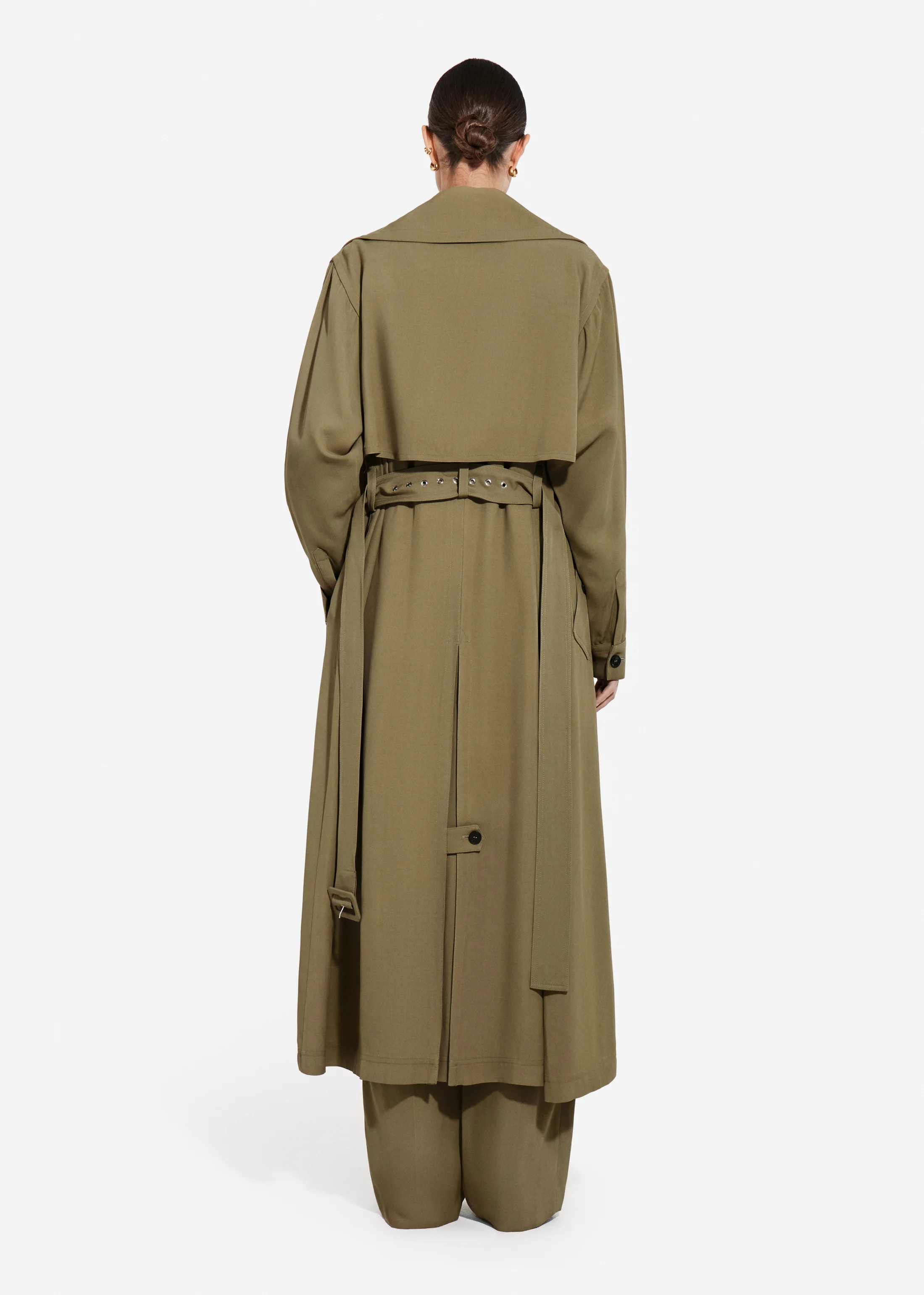 538-double-layer-belted-trench-in-viscose-twill-aloe-4.webp Double Layer Belted Trench in Viscose Twill - Aloe