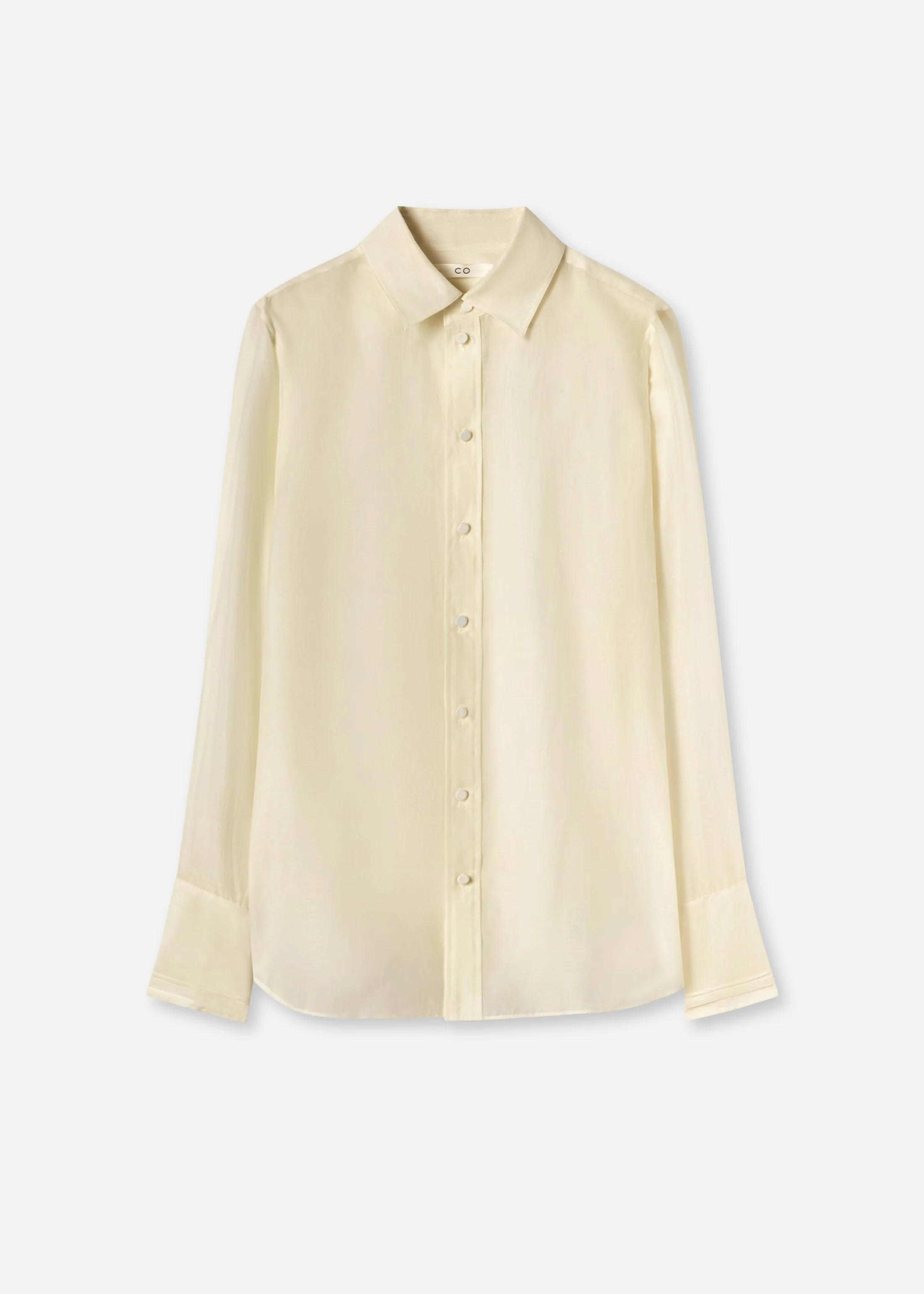 641-mens-collared-shirt-in-cotton-silk-voile-pearl-1.webp Mens Collared Shirt in Cotton Silk Voile - Pearl