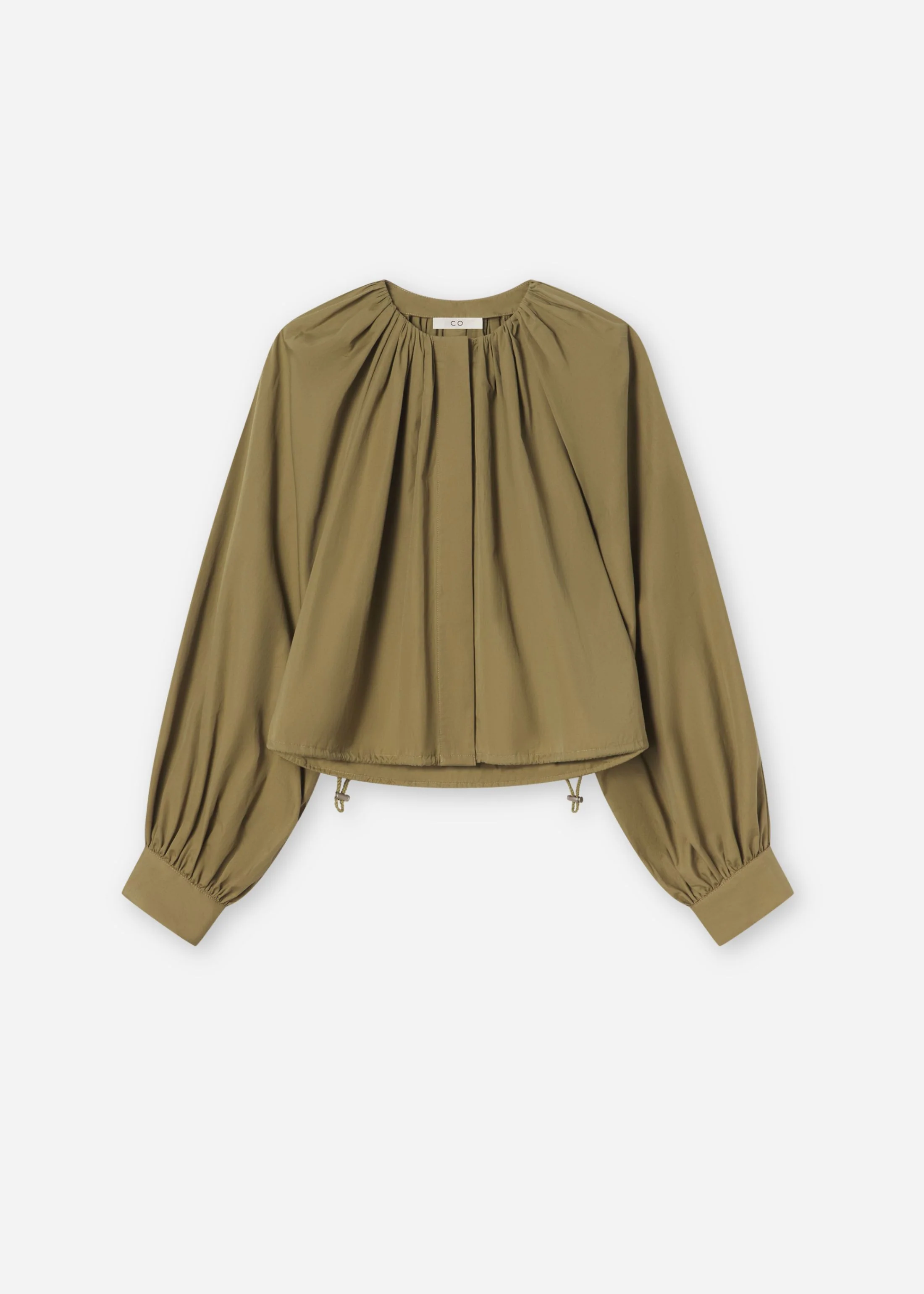 676-gathered-tunic-shirt-in-cotton-poplin-aloe-5.webp Gathered Tunic Shirt in Cotton Poplin - Aloe
