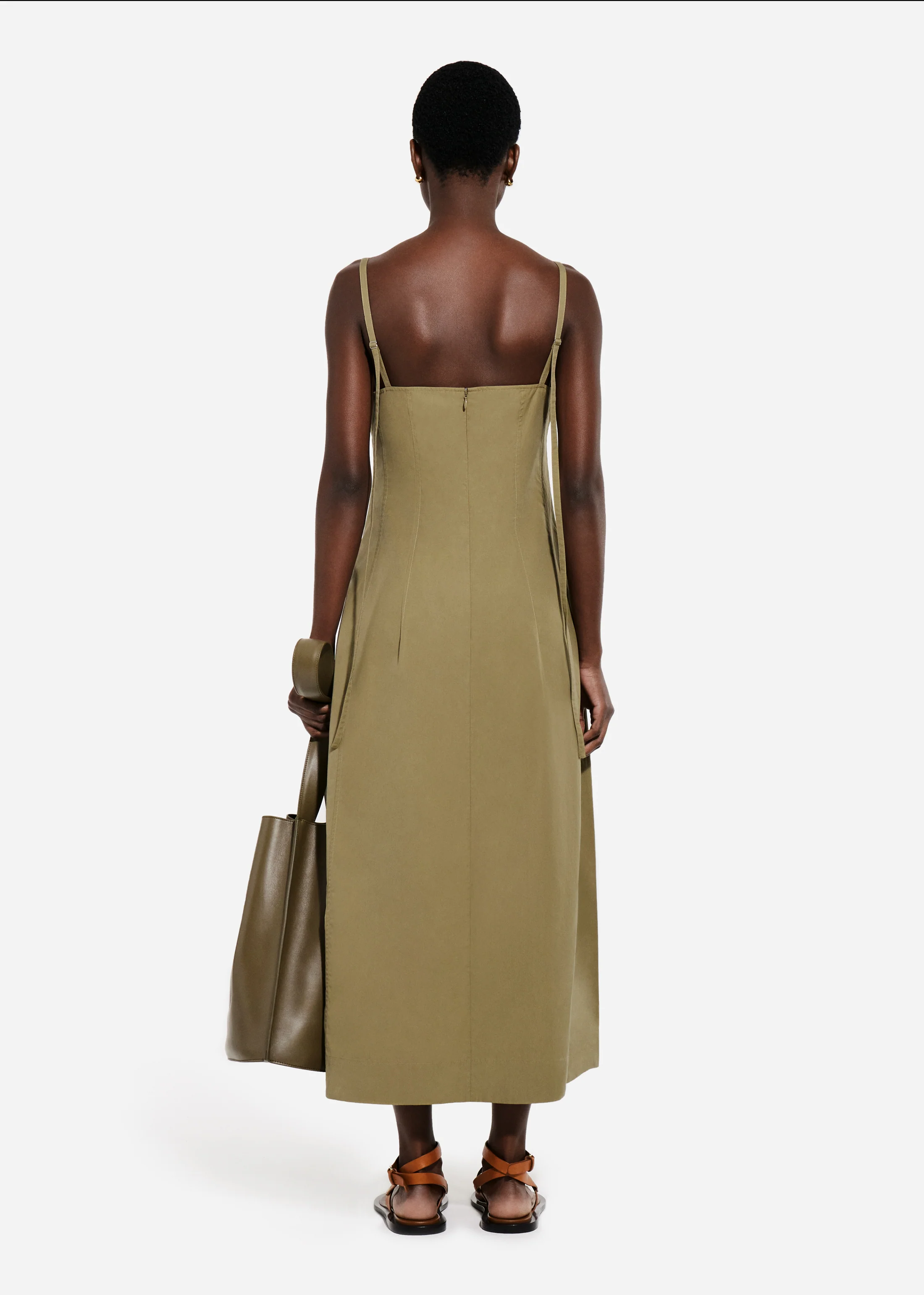 692-bustier-midi-dress-in-cotton-poplin-aloe-2.webp Bustier Midi Dress in Cotton Poplin - Aloe