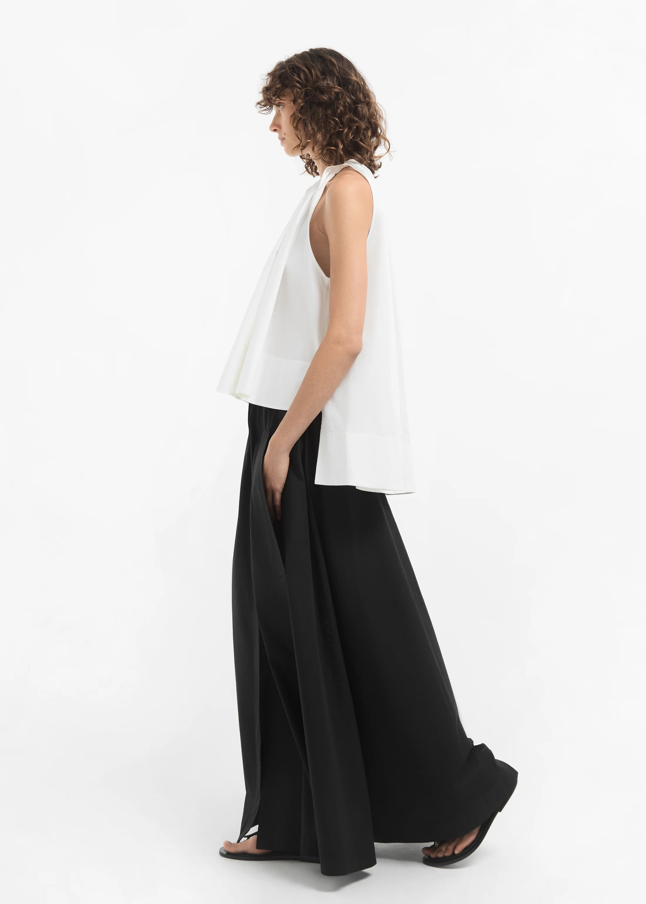 Parachute Skirt in Cotton Poplin - Black