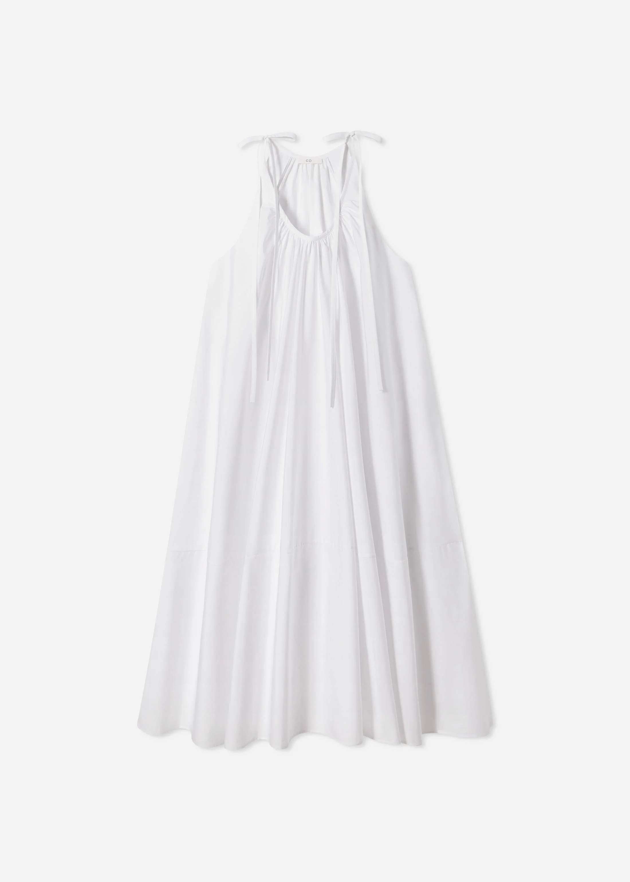 800-gathered-halter-dress-in-cotton-poplin-white-4.webp Gathered Halter Dress in Cotton Poplin - White