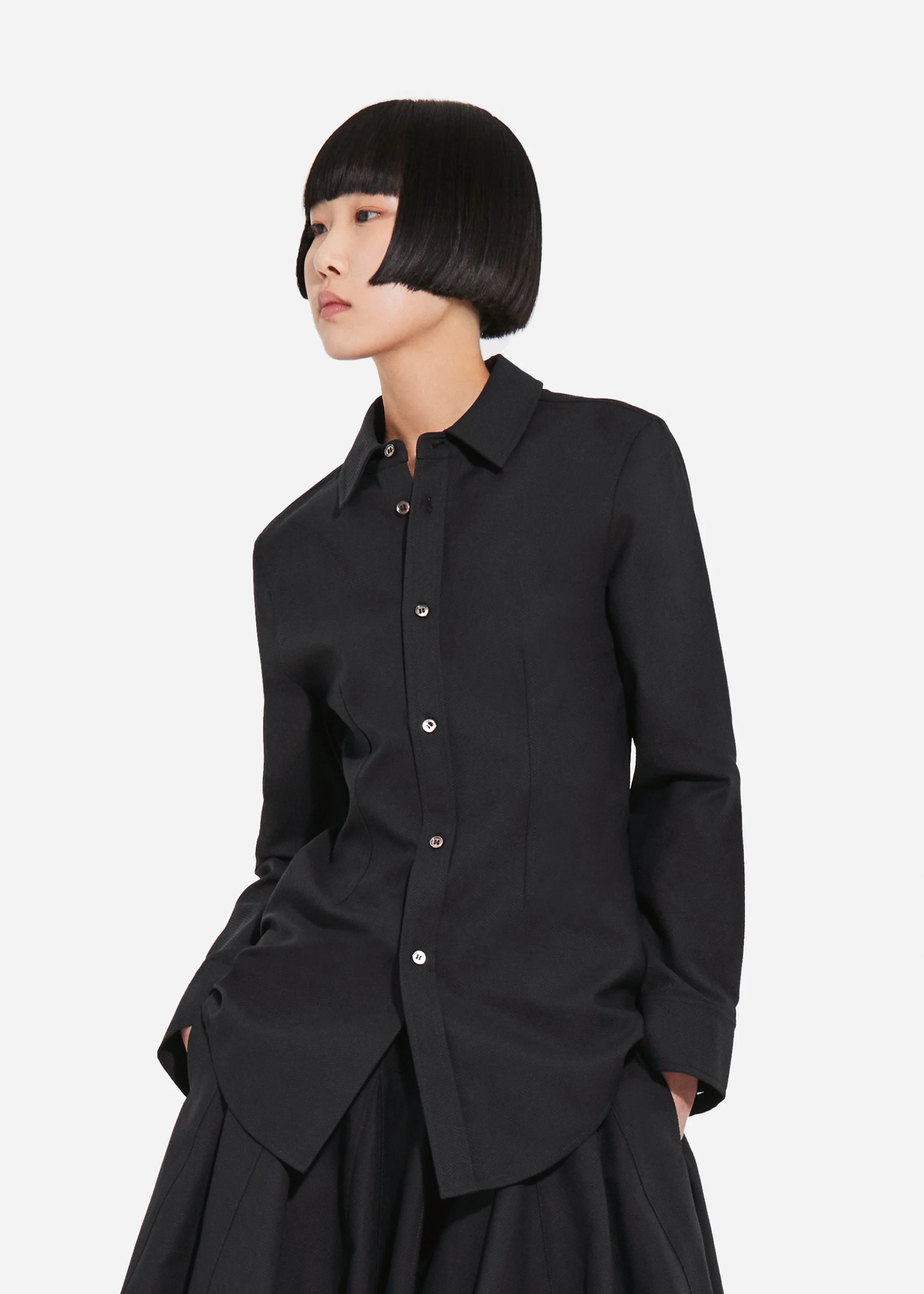 836-fitted-button-down-shirt-in-cotton-pique-black-1.webp Fitted Button Down Shirt in Cotton Pique - Black