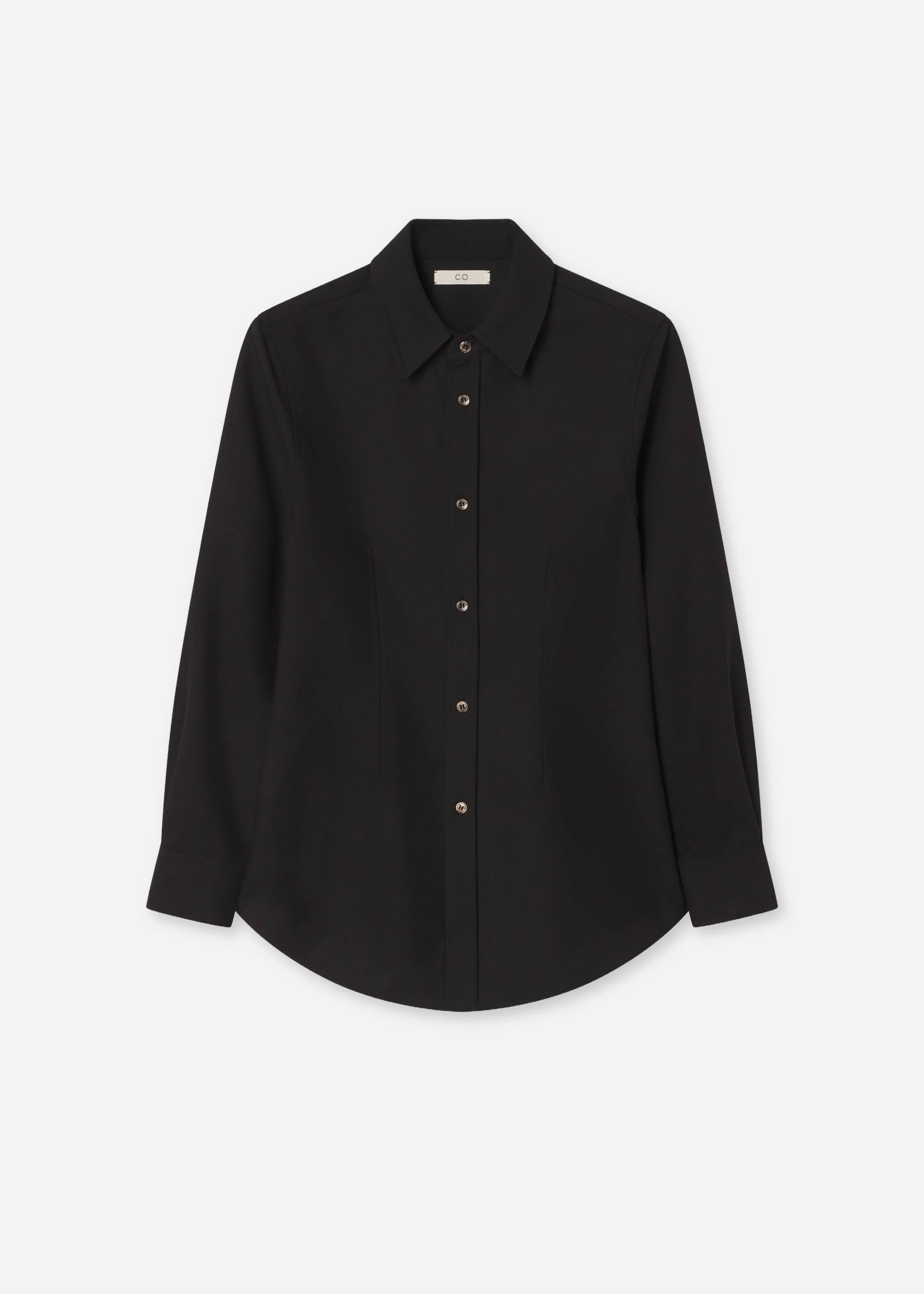 836-fitted-button-down-shirt-in-cotton-pique-black-5.webp Fitted Button Down Shirt in Cotton Pique - Black