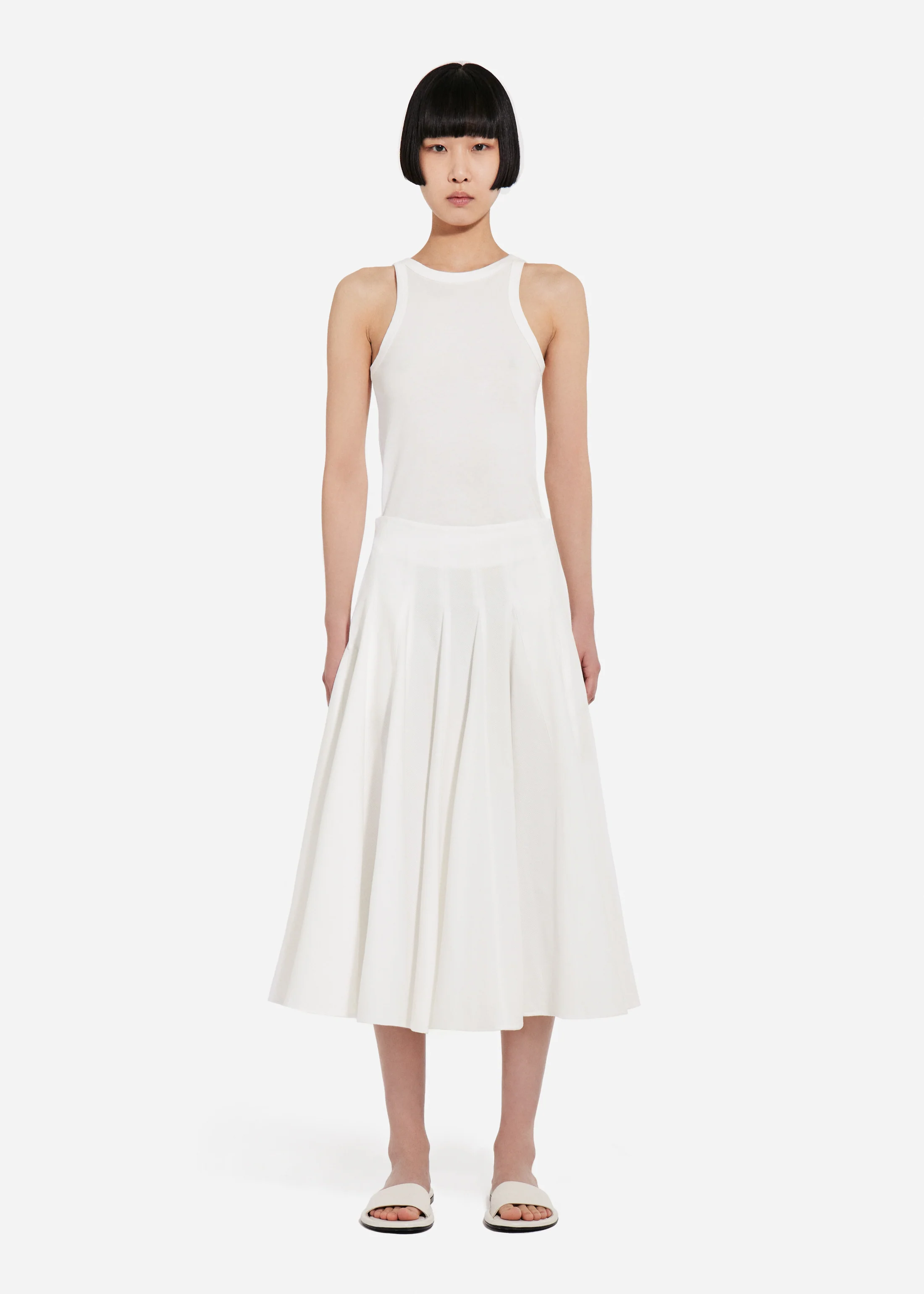 857-godet-midi-skirt-in-cotton-pique-white-1.webp Godet Midi Skirt in Cotton Pique - White