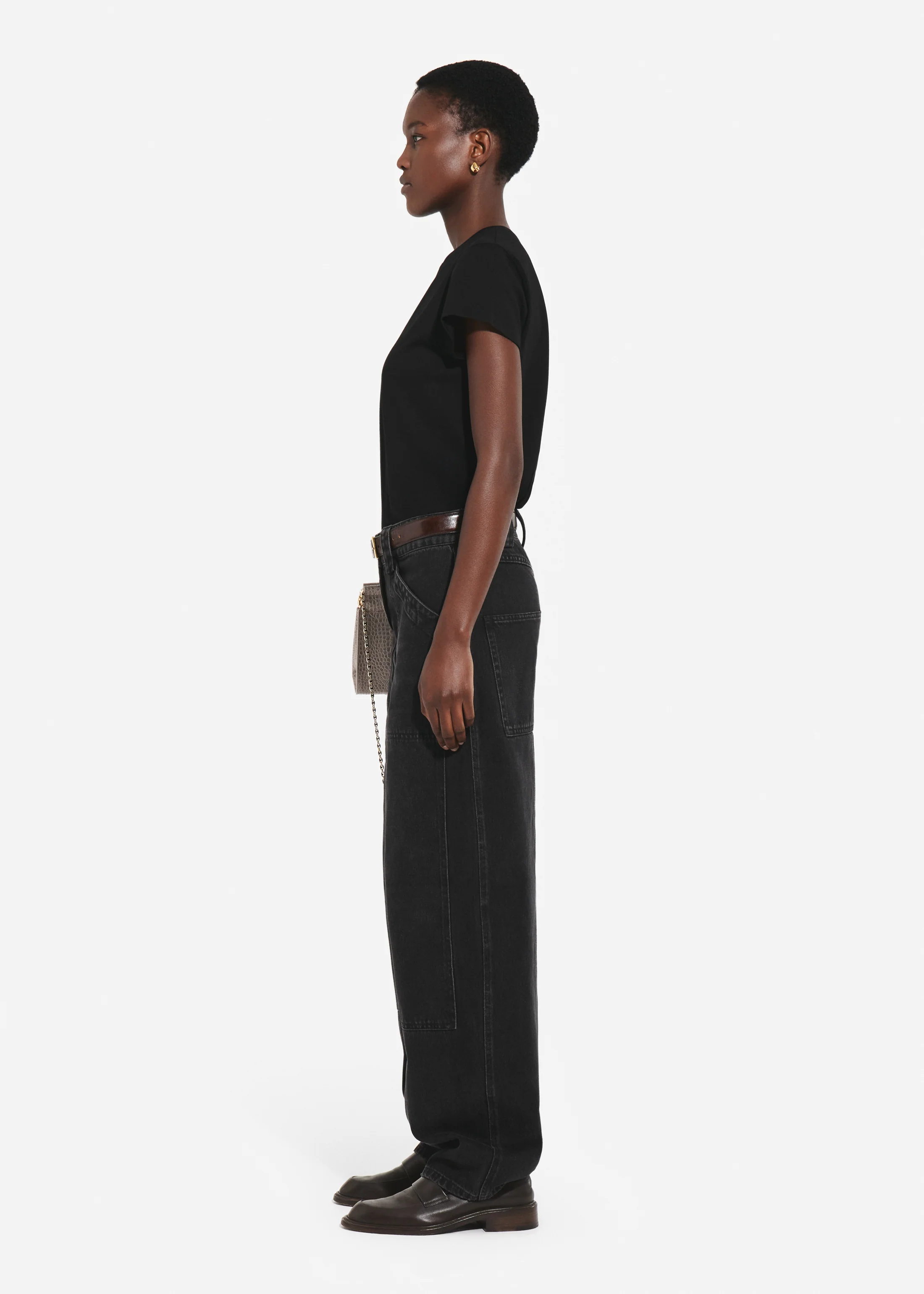 Fitted Tee in Cotton Jersey - Black