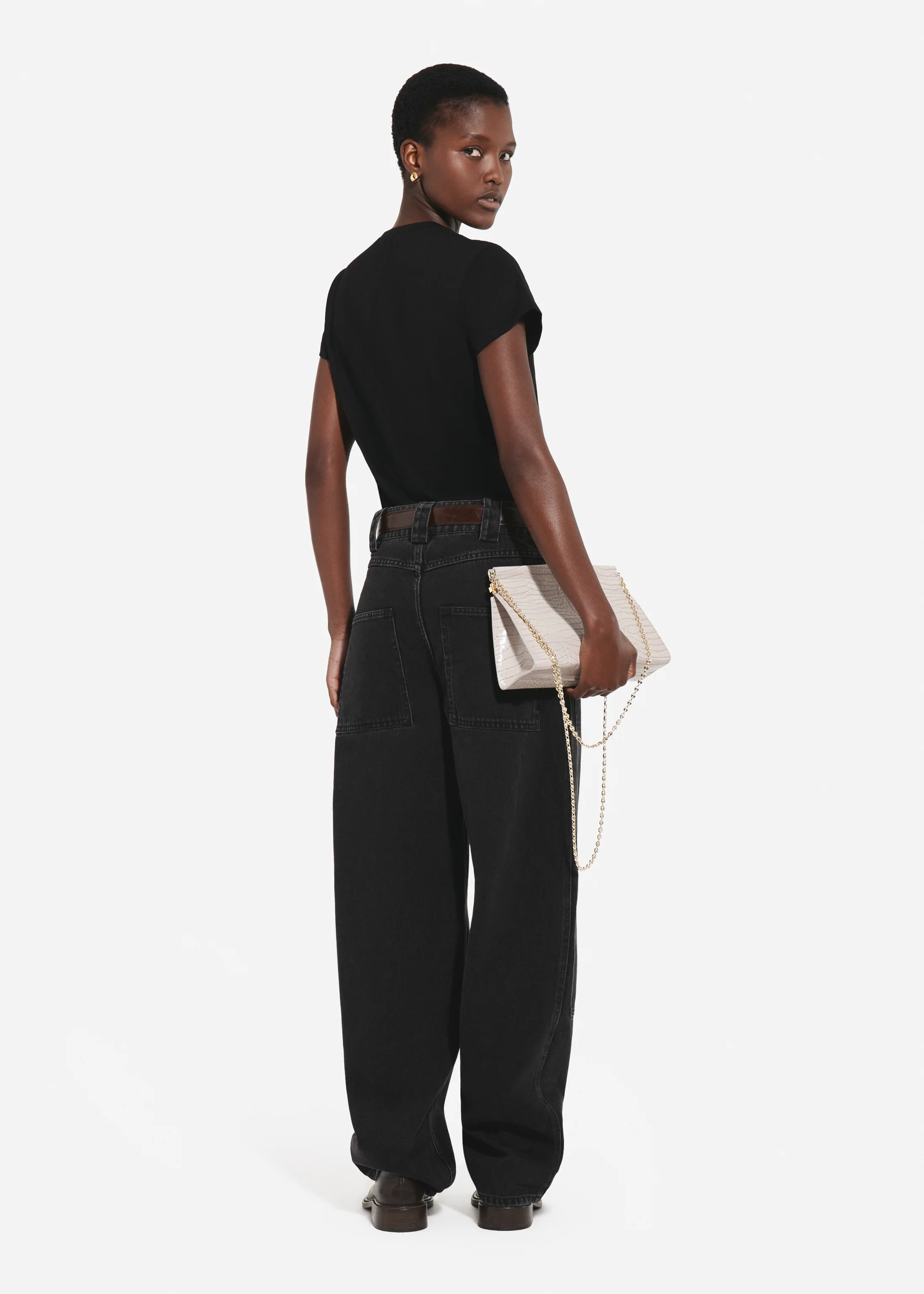 Fitted Tee in Cotton Jersey - Black