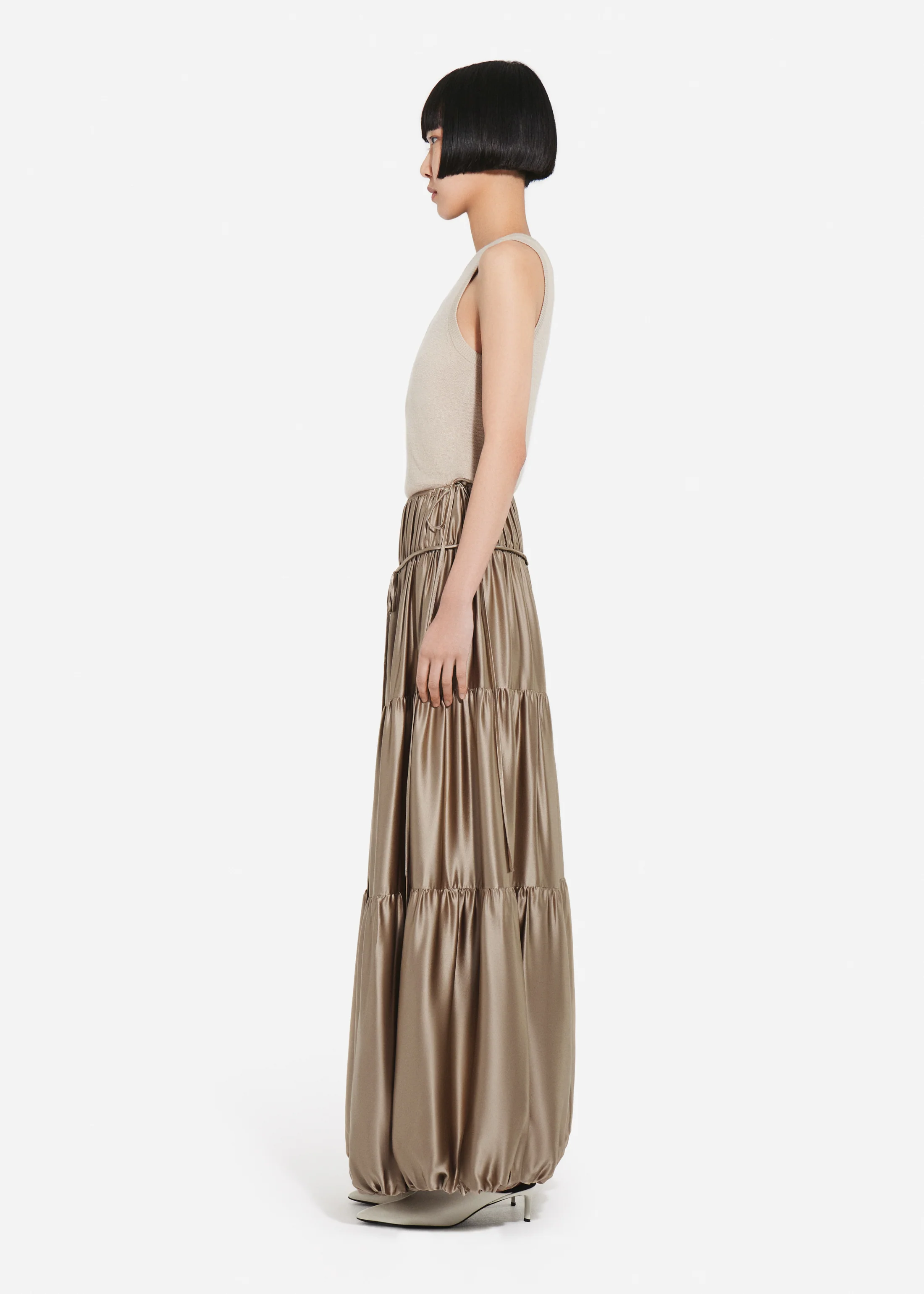 Tank Top in Fine Cashmere - Chestnut