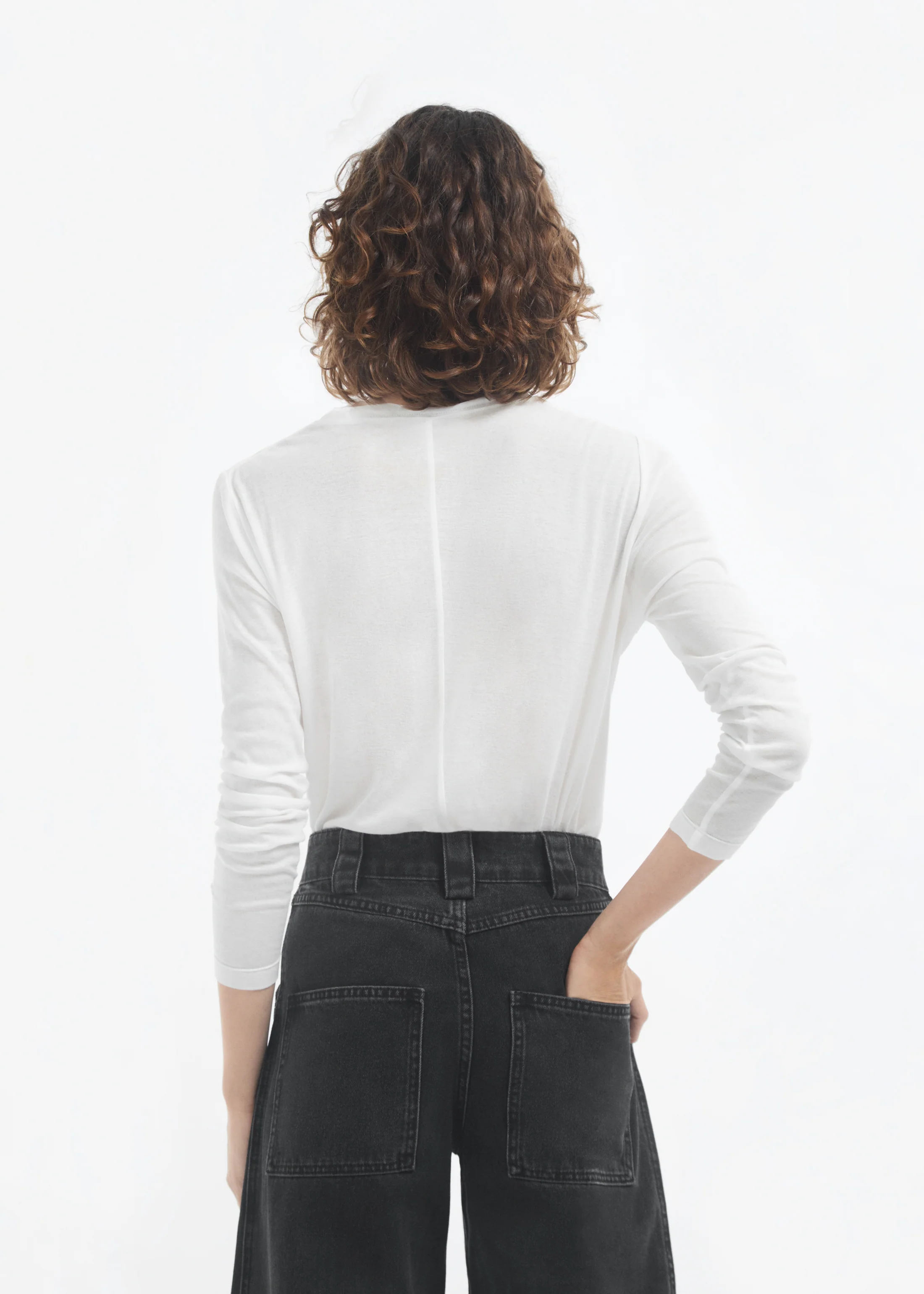 Crewneck Long Sleeve in Cotton Jersey - Ivory