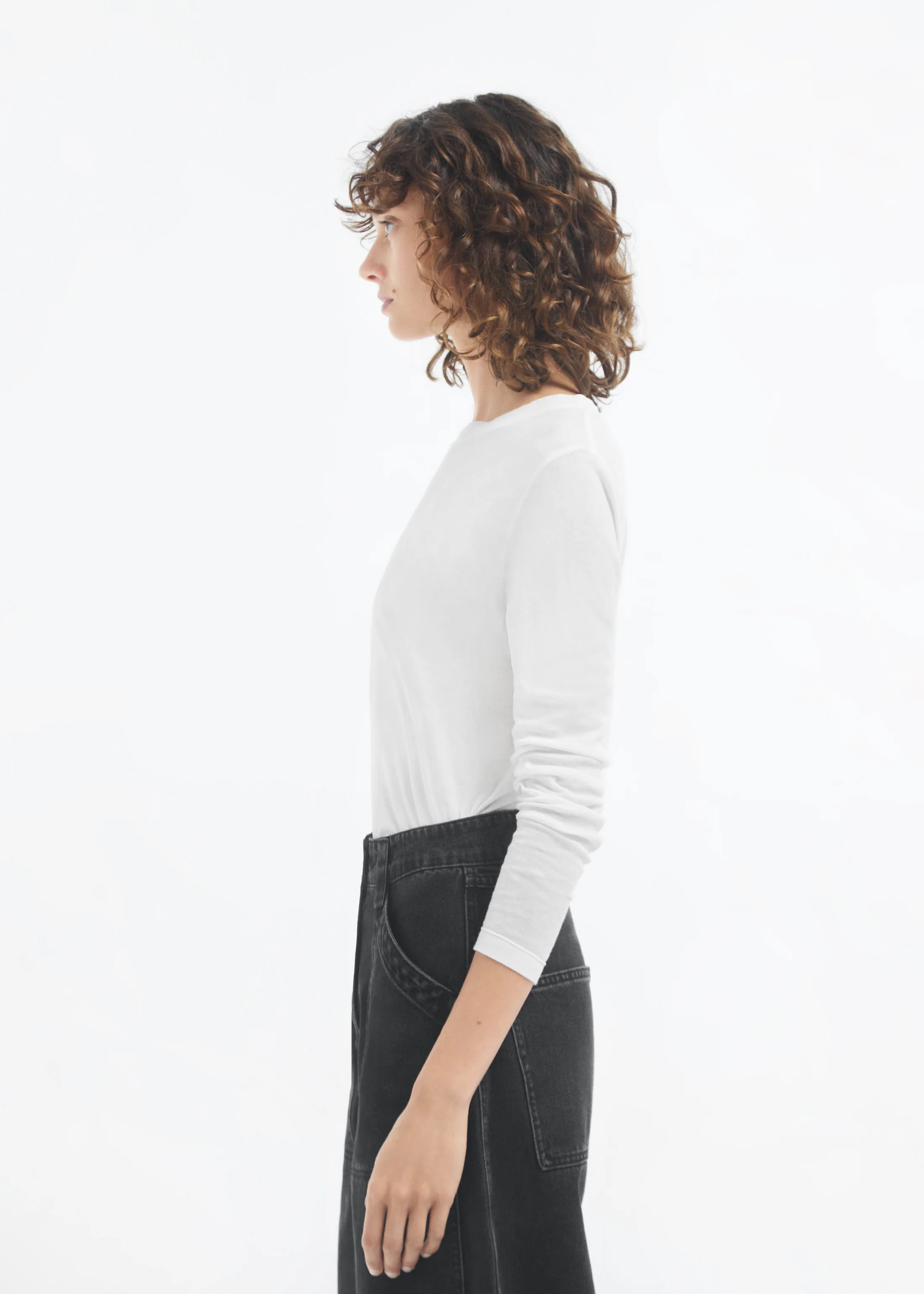 Crewneck Long Sleeve in Cotton Jersey - Ivory